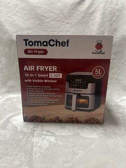 TomaChef 5.3 qt. 10 n 1 Smart Air Fryer Visible Window Model L-5062S