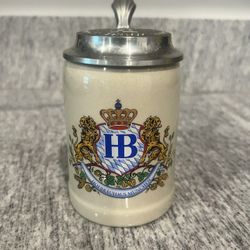 Vintage HB München Beer Stein/Mug Pewter Lid