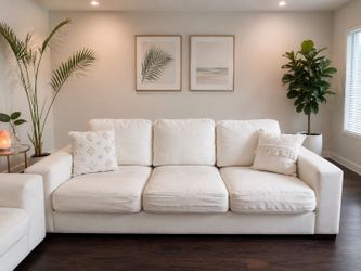 Modern White Sofa & Loveseat Set – West Elm