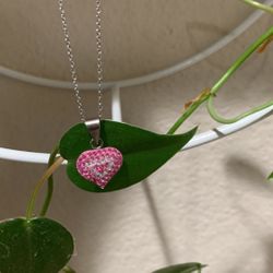 18” Necklaces And Pink Heart Pandent Set