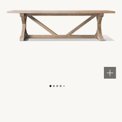 Restoration Hardware Teak Trestle Table, 10 Chairs
