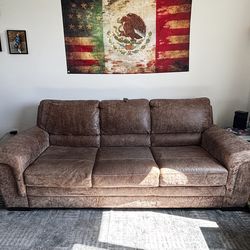 Real Italian Leather Sleeper Sofa Memory Foam Mattress