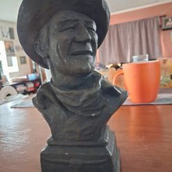 John Duke Wayne "American Hero" bust sculpture, frequently produced by artist Billy Burns and sometimes dated around 