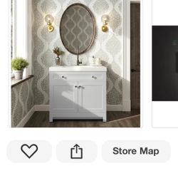 36” Glacier Bay Bathroom Vanity 