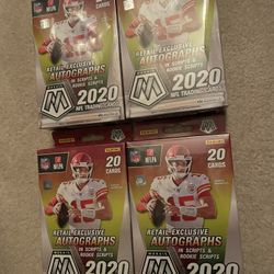 Lot Of 4 Brand New Sealed 2020 Nfl Football Mosaic Hanger Boxes Find Genesis Herbert Burrow Autos 
