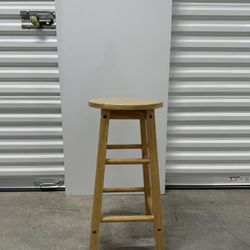 Wooden Drafting Stool With Round Seat