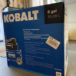 Kobalt 8-Gallon Single Stage Portable Electric Horizontal Air Compressor