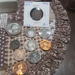 All Ten Coins For 250$ 1(contact info removed) Quarter 1943 Nickle 1903 Nickle 1904 Penny 1943 Steal Penny 1866 3 Cents 1957 Penny 1971 Penny 