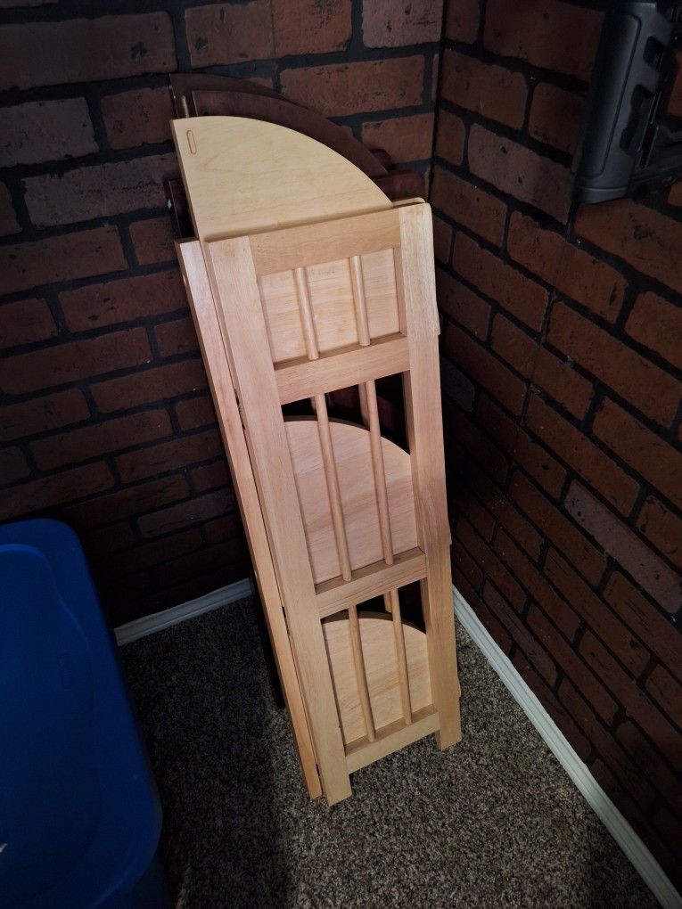 3 Folding Corner Shelfs Real Wood 