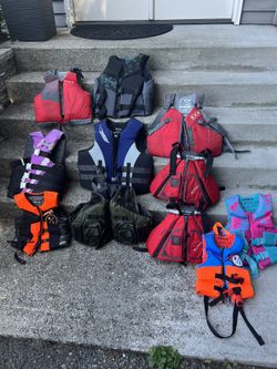 Adult And Children’s Life Vests.  