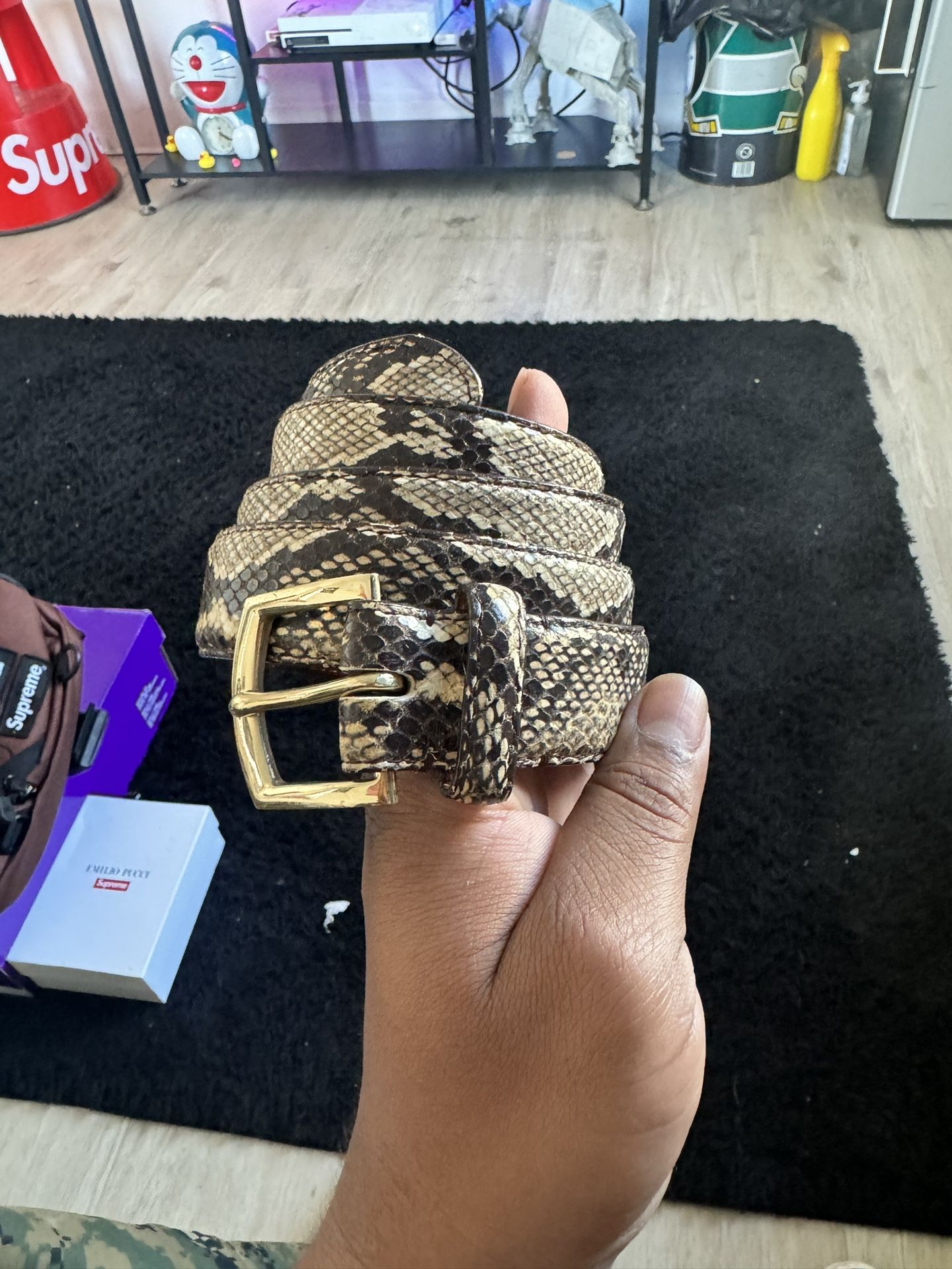 Supreme faux snakeskin Belt