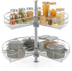 FOHERE 28" Kidney Lazy Susan for Corner Cabinet