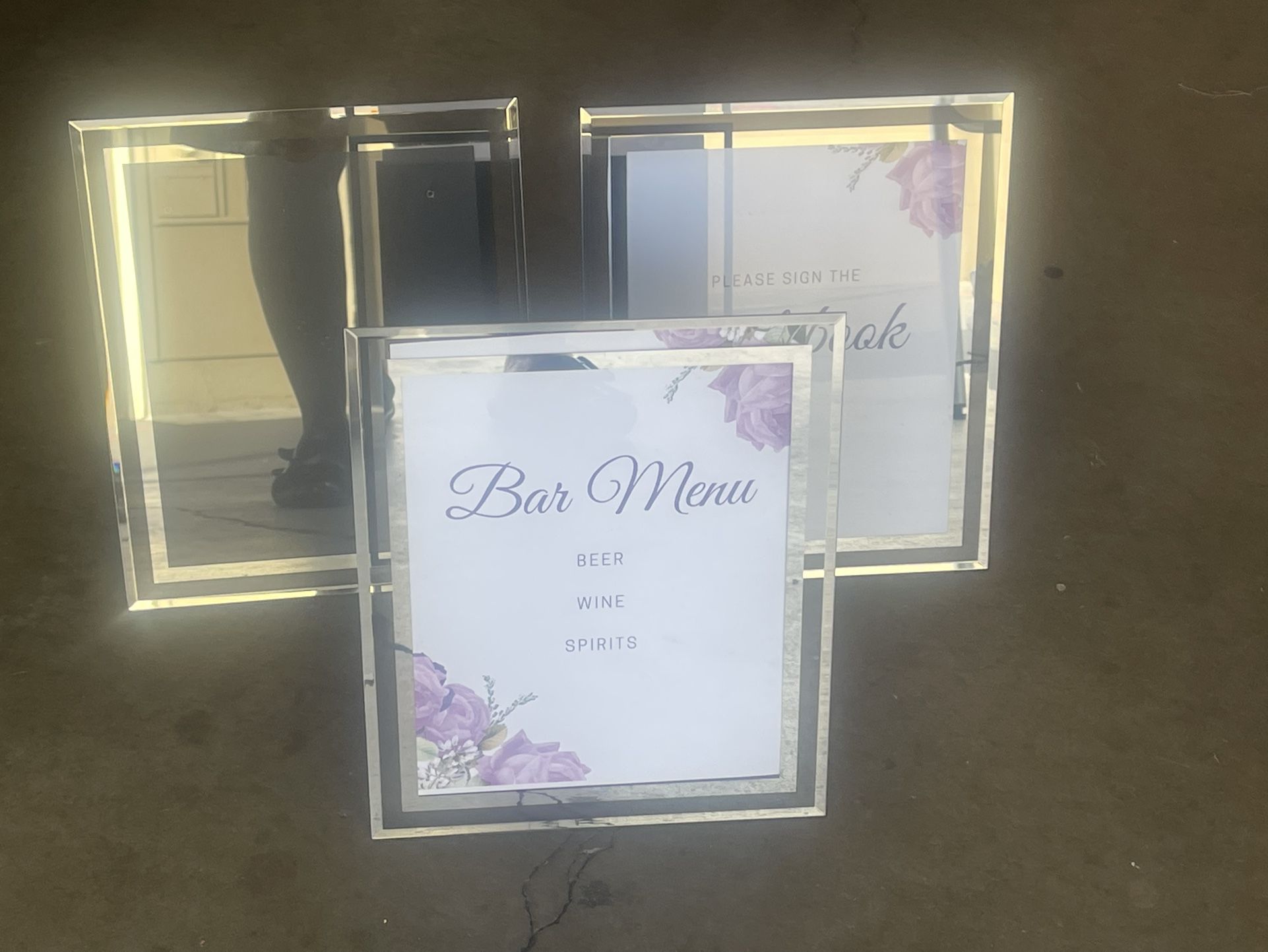 Three Silver Frames For Wedding Pictures Or Sjfna