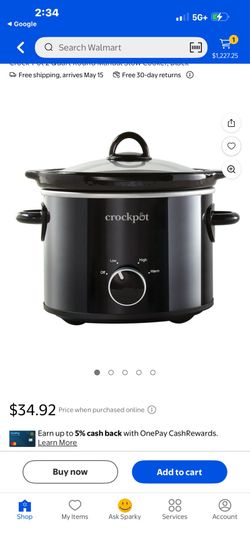 Brand new slow cooker 2 qt retails for 49 dollars