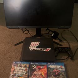 Sony PlayStation 4 Slim Console 1TB - Black,GTA5,FAR CRY 4,WWE. And Samsung Odyssey G3 Series FHD Gaming Monitor 1ms