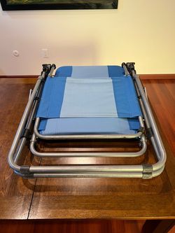 Foldable Recliner Chair - Blue &Brown