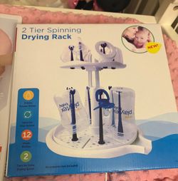 2 Tier Spinning Baby Bottle Drying Rack
