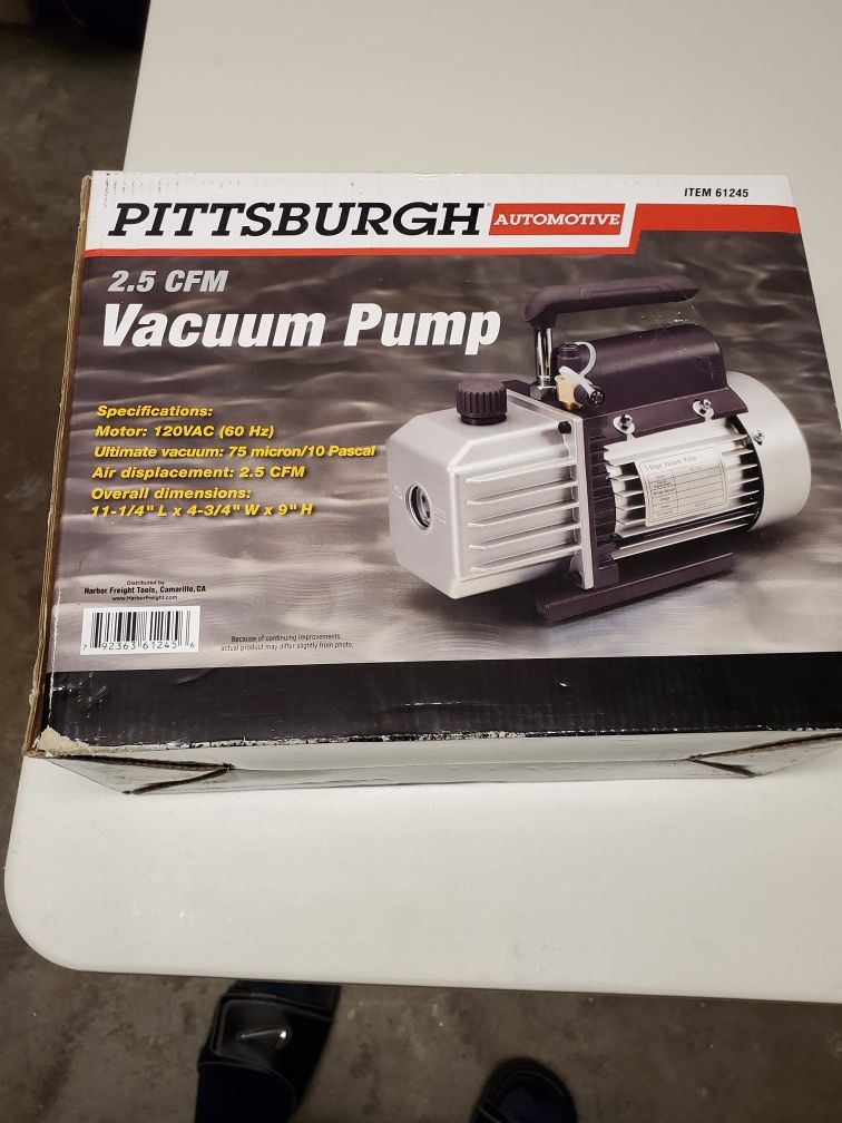 Pittsburgh 2.5 cfm vacuum