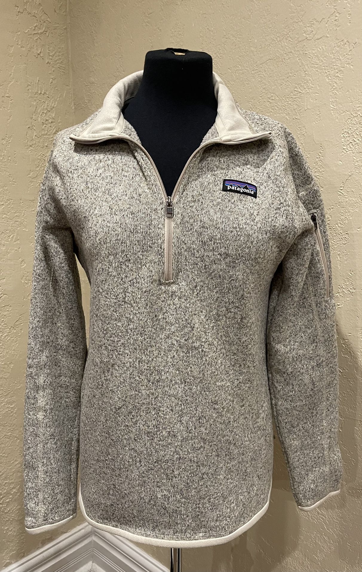Patagonia Women's Better Sweater 1/4-Zip Fleece Pelican Cream Size Medium