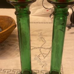 Vintage Handblown Bud Vase/candle Holders