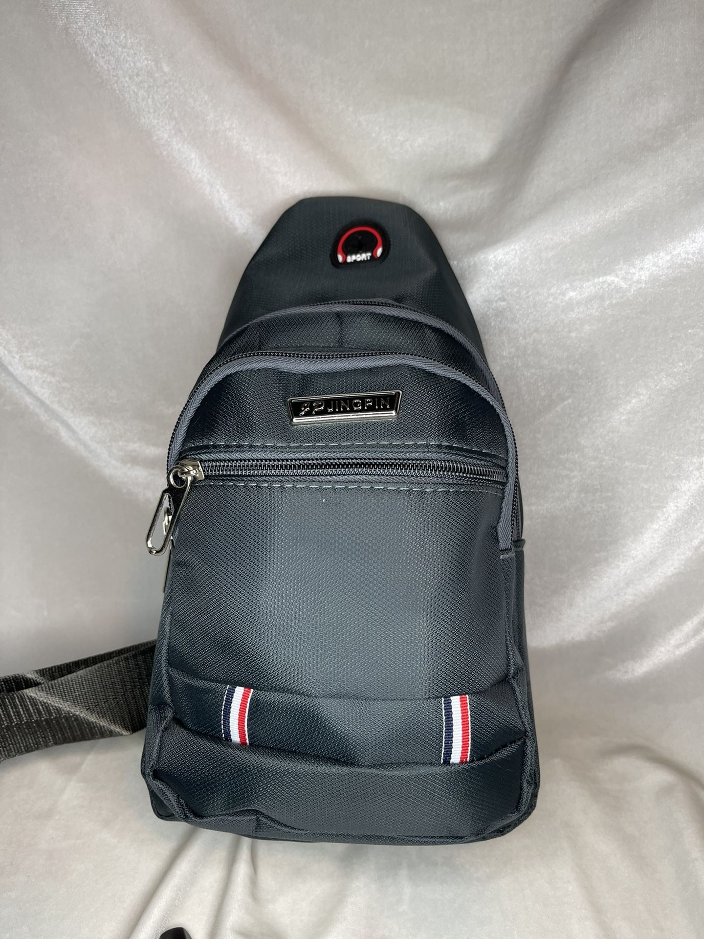 Mens Grey Sling Bag Chest Packs Cross Body Travel Shoulder Backpack NEW