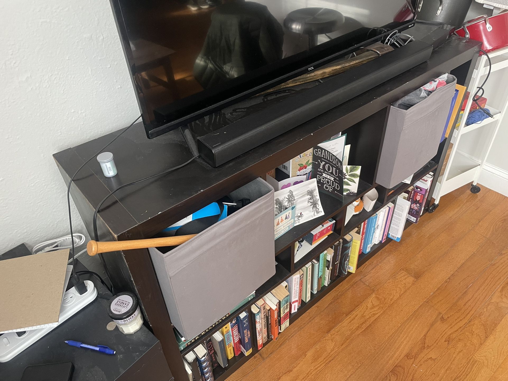 Black Wood Bookshelf / TV Stand