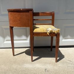 Vintage Art Deco Mahogany Telephone Table (Gossip Bench) 
