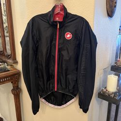 Castelli Women Black and Red Cycling Lightweight Zip Jacket Size Medium-Has Flaws
