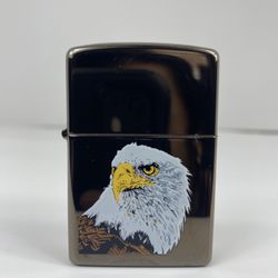 Zippo Lighter Bald Eagle Black Ice Finish 2005 Free Shipping