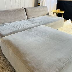 Free Delivery - West Elm Tillary Modular Couch 3-Seater & Chaise Ottoman
