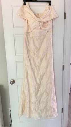 Floral-patterned evening dress (champagne color)