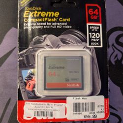64GB SanDisk Compact Flash Card (New In Package)