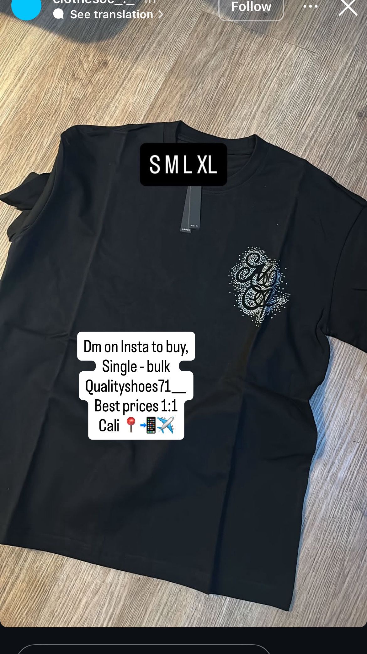 amiri Black T Shirt Men’s