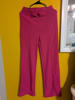 Hot Pink High-Waist Flare Pants