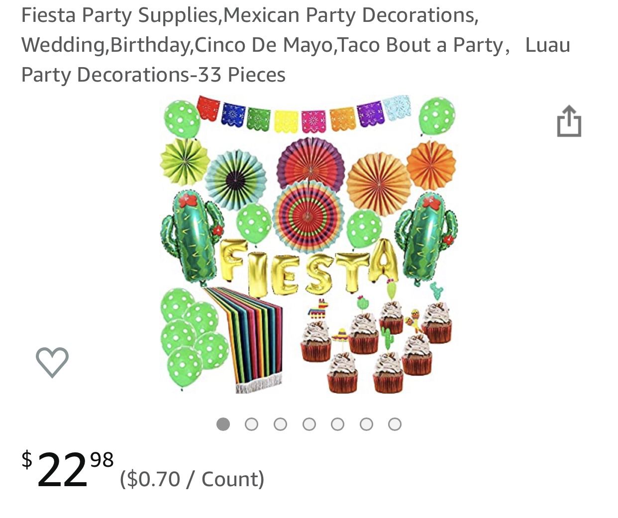 Fiesta Party Supplies,Mexican Party Decorations, Wedding,Birthday,Cinco De Mayo,Taco Bout a Party，Luau Party Decorations-33 Pieces