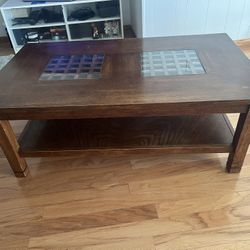 Solid Wood Coffee Table With Shelf