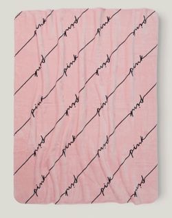 Pink Plush Sherpa Throw Blanket