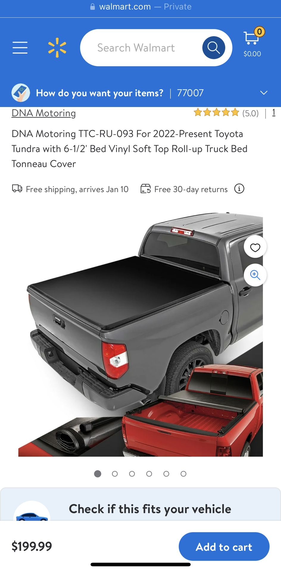 Toyota Tundra 6-1/2 FT Roll up bed cover year 2022