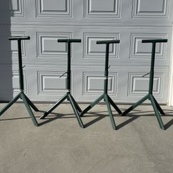 Set Of 4 SawHorse Portable Work Stands . Adjusted Height Between 23" To 44"