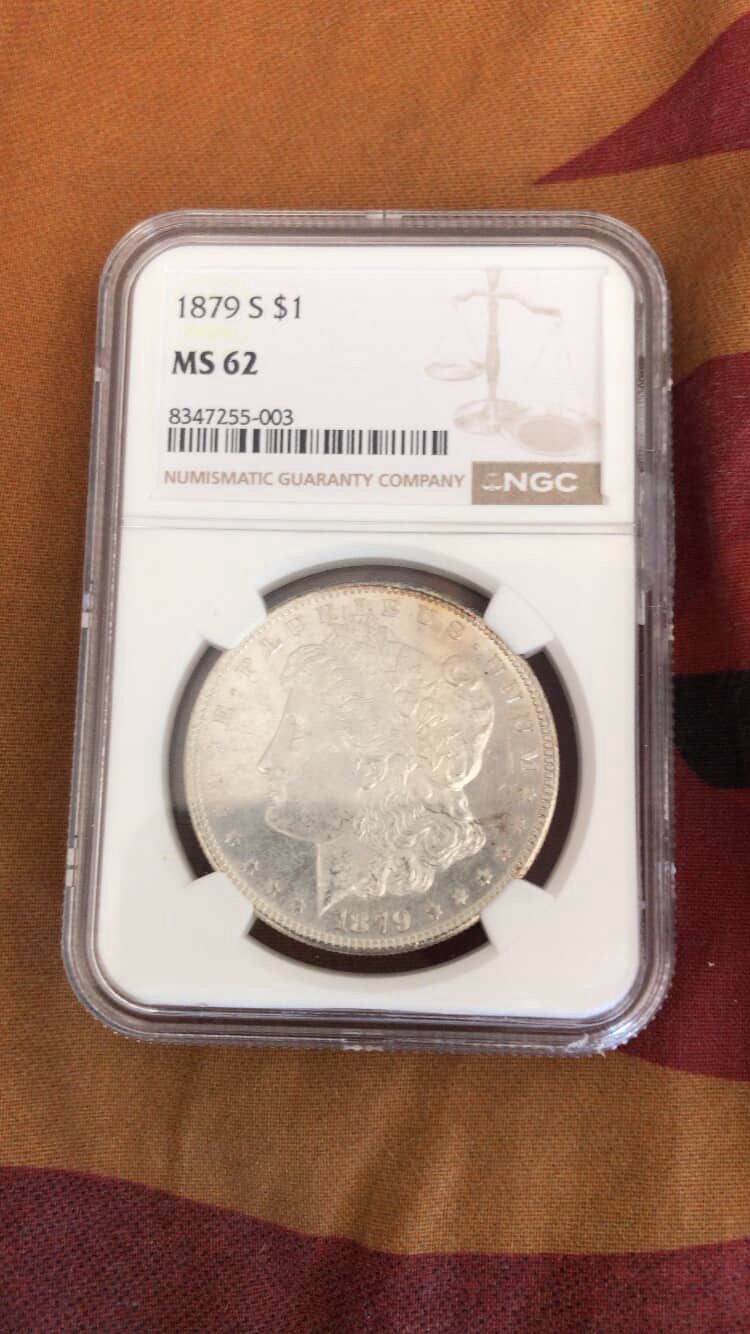 1879 Silver $1 MS 62