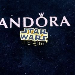 Genuine PANDORA Gold "Star Wars" Logo Charm W/Pouch