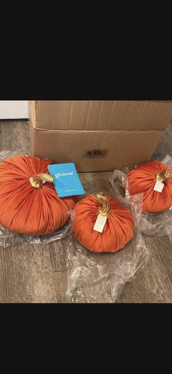 fabric pumpkins, set of 3