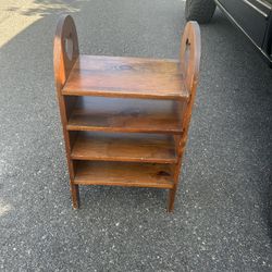 Vintage Cherry Wood Shoe Rack 