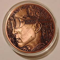 Steampunk Visions 5 oz Colorized Copper Round.