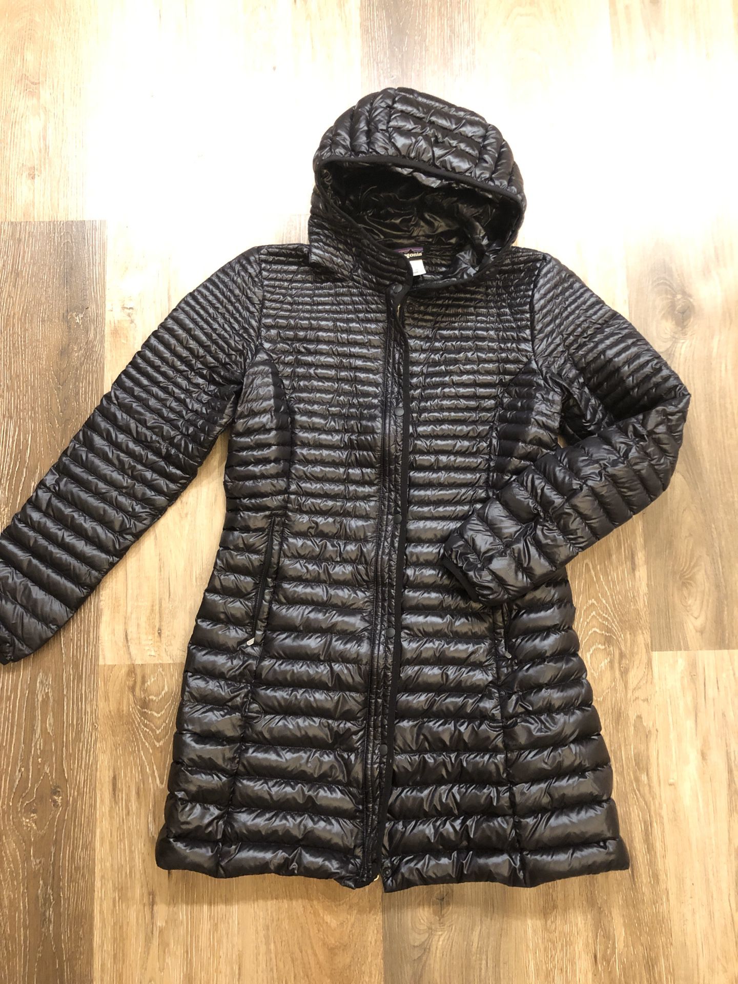 Patagonia ultra light down coat, size L,$70.
