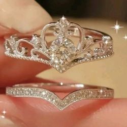 Princess Crown Ring with Rhinestones 