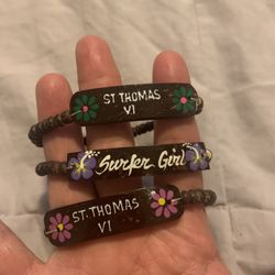 New Beach Island Painted Bracelets. Surfer St Thomas
