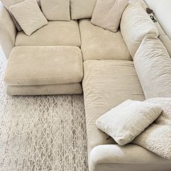 Feather Down Sectional & Ottoman