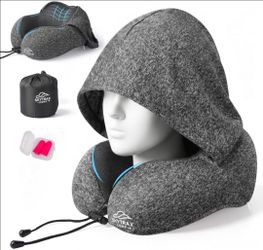 New Travel Neck Pillow with Hood for Privacy on Long Flights
Memory Foam | Airplane Sleep | Safety-Tested Materials | Extra Large Hood | Chin Support 