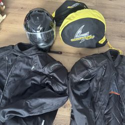 Motorcycle helmets and jackets